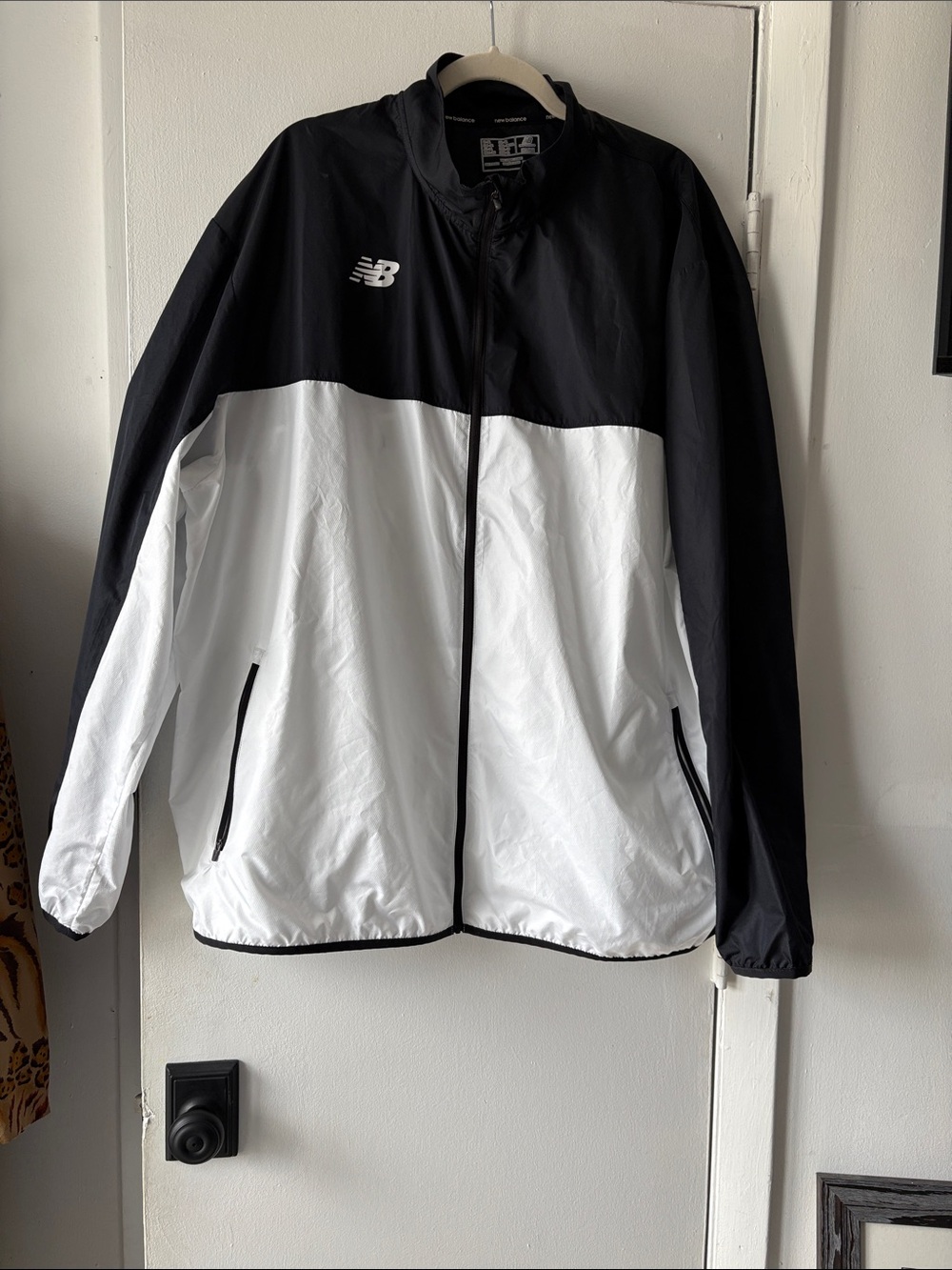 New Balance Black & White Colorblock Windbreaker Jacket